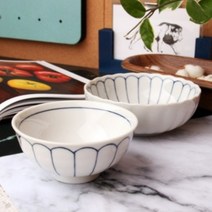 들국화 공기대접 2인세트, 혼합색상, 공기 2p + 대접 2p