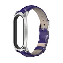 쵸미앤세븐 샤오미 6/5/4 가죽 GT 미밴드, 실버 + 네이비, 1개