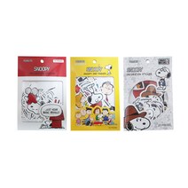 피너츠 스누피 데코 스티커 올 클리어 3p, A, B, C, 1세트