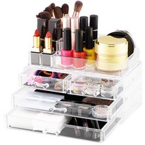 생활공식 4단 서랍 화장품 정리대, 투명, 1개