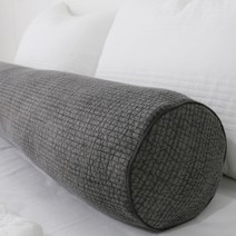 주호데코 피그먼트 바디필로우 원형롱쿠션 커버, 다크그레이