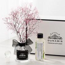 뒤나미스 벚꽃 디퓨저 + 검정색 용기 + 투톤 분홍 장식 세트, 20 퓨어 라일락
