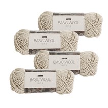 리네아 베이직 울 뜨개실 80g x 4p, 204 연그레이베이지, 125m