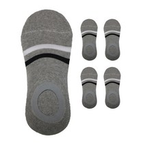 남성용 스포츠 이중 바닥 두줄 페이크 삭스 5족, 그레이