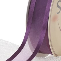 스마일리본 양단 오간디리본 15mm, 포도주, 45m