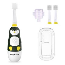 메가텐 키즈소닉 기본형 펭귄 + 기본형 리필 2p + 케이스 + 헤드커버 칫솔 세트, MB-KS6008P