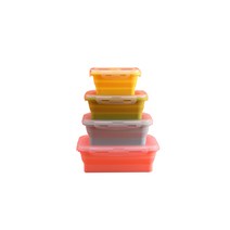 리빙크리에이터 접이식 실리콘 런치 박스 4종 세트, 4종세트, 1개