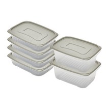 씨밀렉스 프레쉬핏 냉장고 보관용기 GRAY 1300ml x 4p + 2500ml x 2p, 1세트, 보관용기 2종