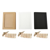 슈퍼쌤에듀 종이 액자 4 x 6 3종 세트, 화이트 + 크라프트 + 블랙