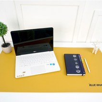 블루웨일 가죽 데스크 매트, 머스타드(매트), 랜덤발송(컵받침)