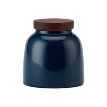 청아한 도자기 차엽 차통2, 딥블루, 1개
