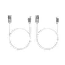 코쿼드 아이폰 8핀 고속충전 숏케이블 짧은 USB 2p, 20cm, 화이트