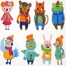 데코홈 보석십자수 스티커 만들기 DIY 세트, 23 동물가족, 1세트