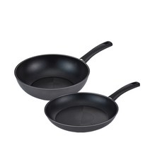 해피콜 몬드 다이아몬드 프라이팬 IH 2종 세트, 블루블랙, 프라이팬 24cm + 궁중팬 24cm