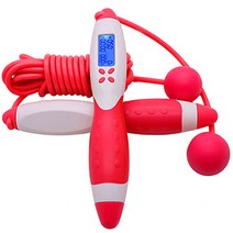 스마트 유무선 멀티 LCD 디지털 무소음 줄넘기, 레드