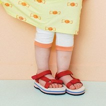 헤이미니 유아용 밑단 뽀인트 6부 배색 레깅스