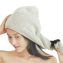 탑시가 TCR 곰돌이 극세사 드라이 헤어 캡, 카키, 1개