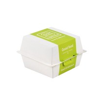 햄버거 테이크아웃 종이 도시락 포장용기 그린 컬러 50호 w-50gr, 1개입, 50개