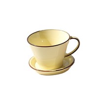 믹스 커피잔 200ml + 받침, 라떼옐로우, 1세트