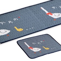 사랑예감 미끄럼 방지 퀄팅 현관 욕실 발매트 + 주방매트 세트, 오리, 오리