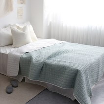 보송한 양면 워싱 스프레드 이불겸 패드, 민트