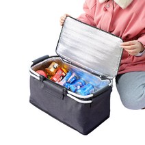 로즈로드 접이식 캠핑용 보냉백, 그레이