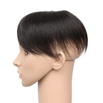 여우가발 남녀공용 불파트 소형가발 망 x 8cm 정수리 17cm W8008, 자연검정, 1개