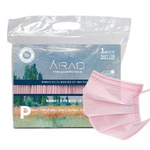 에어에이드 컬러 필터 일회용 부직포 마스크 대형 핑크, 50개입, 1개