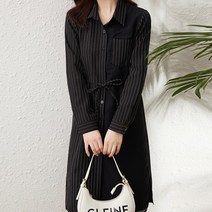 아뗄릭 빅사이즈 스트라이프 롱 셔츠 원피스 00342