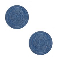 w에이블 감성 원형 테이블 매트 컵받침 2p, 03 파란색, 지름 30cm