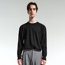 TNGT 남성용 세미 오버핏 버튼 크루넥 니트 TNSW1F704