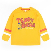 헤이미니 아동용 꼬미 소매 배색 기모 피치 티셔츠