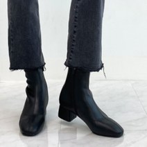 슈카르페 무드 가죽 앵클부츠 힐 4cm