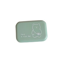 브랜드미 귀여운 곰 렌즈케이스, 그린리틀베어, 1개