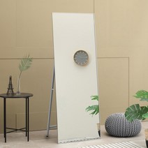 데코퍼니쳐 알루미늄 비산방지 거치 전신거울 600 x 1700 mm, 실버