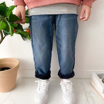아도르베베 아동용 겨울 기모 쫄깃 배기데님