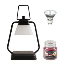 타이머 스퀘어 미니 캔들워머 + 캔들라이트 스몰자 세트, 다크(캔들워머), 블랙체리(캔들)