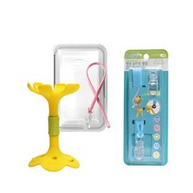 앙쥬 다용도클립 중 실속 세트, 입술 노랑(치발기), 랜덤발송(클립)