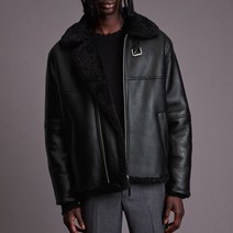 올세인츠 남성용 Leather CYPRUS SHEARLING 자켓