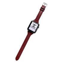 주식회사피치몰 여성용 슬림 가죽 스트랩 38/40mm, 와인레드