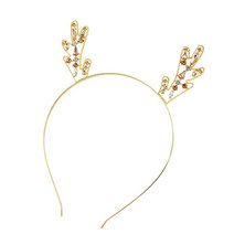 북유럽 스타일 고급진 큐빅 장식 엘크 사슴뿔 머리띠, 골드, 1개