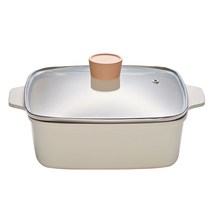 까사밀라 오크레 인덕션 겸용 세라믹 사각냄비, 혼합색상, 18cm