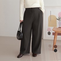 102102 여성용 빅사이즈 뒷밴딩 원핀턱 슬렉스