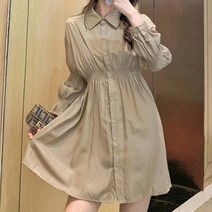 페이퍼먼츠 셔링 볼륨 소매 셔츠 미니 원피스 01359