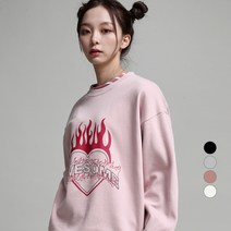 어썸어라운드 여성용 파이어 클럽 하트 맨투맨