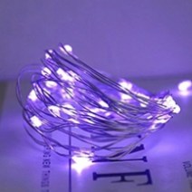 더깔끔 LED 야외 방수 정원 작은 등 300구 30m + 리모컨 세트, 퍼플