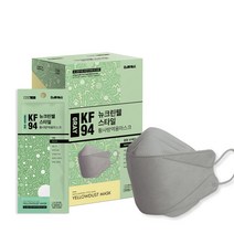 CLEANWELL 뉴크린웰 황사방역용마스크 중형 KF94, 30매, 1개, 그레이