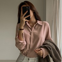 심플 베이직 히든 버튼 블라우스