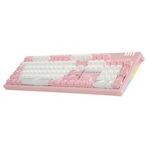 앱코 아이스큐브 카일 무빙 LED 게이밍 유선키보드, 핑크 + 화이트(광축), AN50, 일반형
