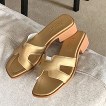 여성용 가죽 라인 슬리퍼 3cm